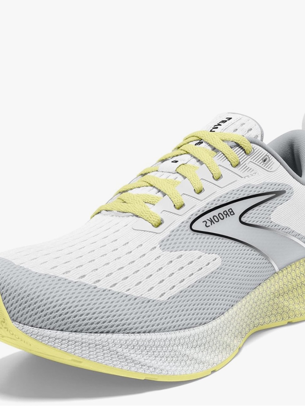 Brooks White and Light Yellow Running Shoe